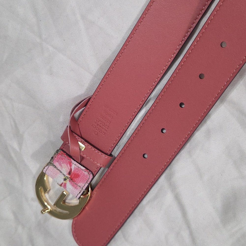Gucci Blooms Floral Belt Pink Gold GG Buckle - Picture 11 of 16